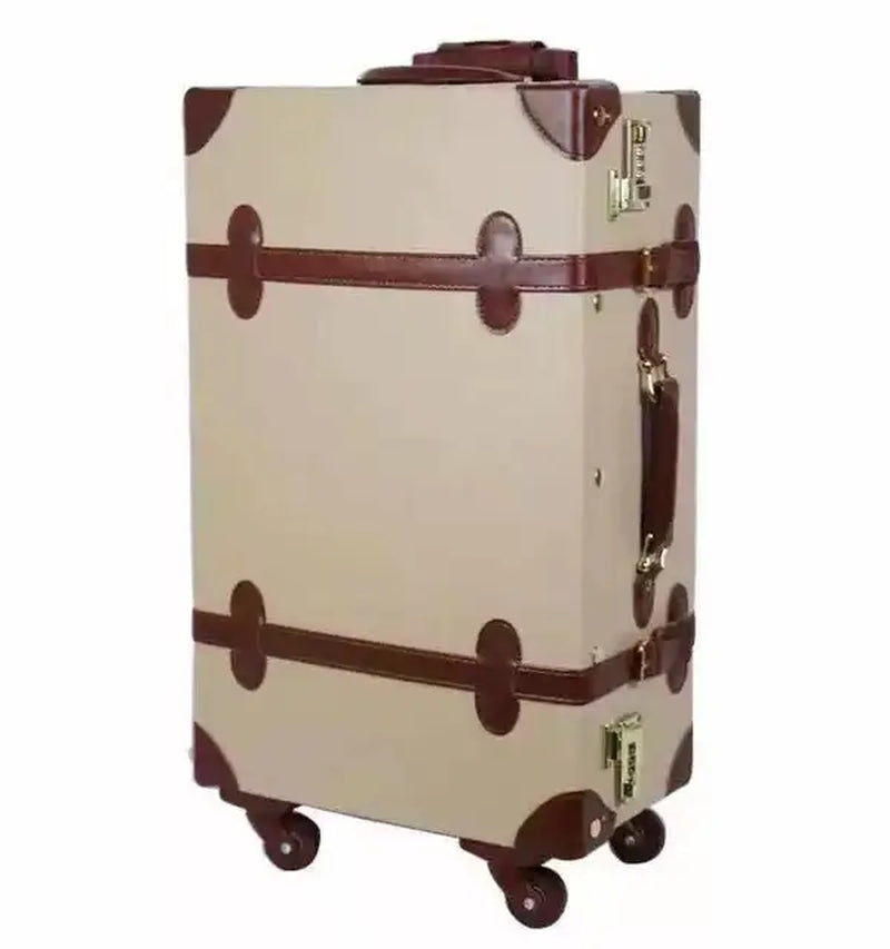Women Password Luggaga Retro Trolley Suitcase Red Set with Handbagtravel Rolling Luggage 20 “ Inch