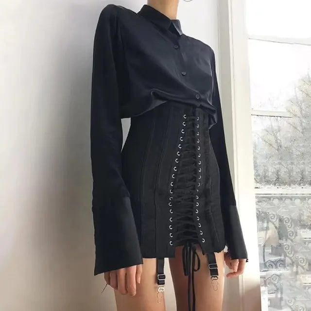 Summer Gothic Y2K Vintage Mini Skirt
