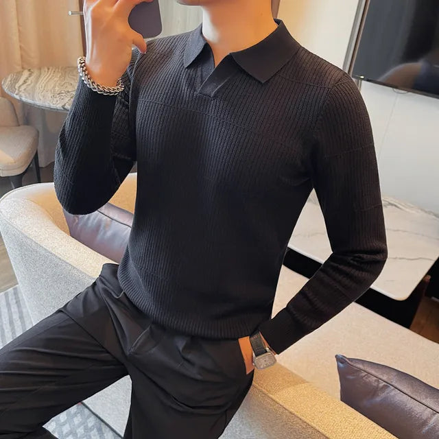 Sweaters/Male Casual Long Sleeve V-neck Knitted Pullover